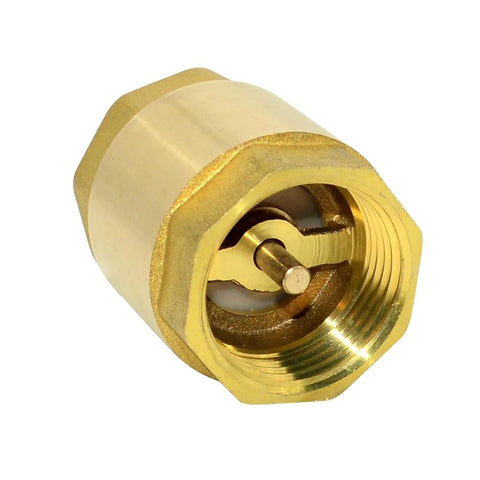 Brass check valve with female threads, DN25 (1 inch), spring-loaded, one-way backflow valve