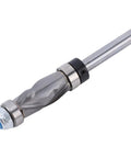 Ultra Durable Tungsten Carbide Double Bearing Spiral Flush Trim Router Bit With 1/4 Shank And 1/2 Cut Diameter, side view showing spiral design.