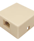 RJ31X Telephone Jack Terminal Block With Shorting Bar For Alarm And Telco Lines, beige ABS housing, front view