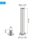 Top Shelf Hex Chicago Screws 10 Pack Binding Posts M6 X 50 Mil Socket Cap Bolts With Nuts, showing dimensions and metal finish.