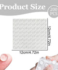 200 Piece Clear Self Adhesive Bumpers One Half Inch Round Protectors shown in packaging and single piece close-up