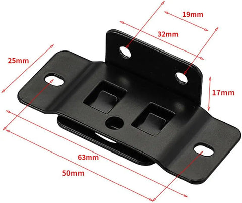 Beefy Heavy Duty Stainless Steel Furniture Bracket Set 2 In 1 Locking Corner Connectors with dimensional details