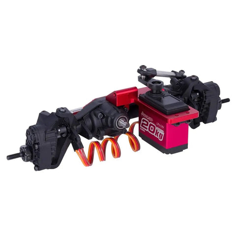 Aluminum Front Axle Servo Mount For AR45P Portal, Low Center Of Gravity, One Tenth RC Crawler Upgrade For SCX10 III, red color