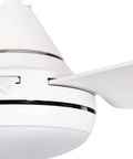 Close-up of Dope 40 Inch Indoor Ceiling Fan With LED Light Remote Control White Finish Five Blade Motor Included Energy Efficient 23W LED Panel