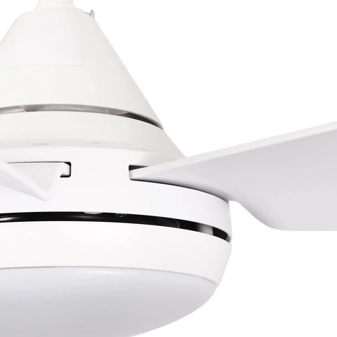 Close-up of Dope 40 Inch Indoor Ceiling Fan With LED Light Remote Control White Finish Five Blade Motor Included Energy Efficient 23W LED Panel