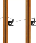 Super Sturdy Stainless Steel Gate Latch Cable Pull Featuring An Adjustable 19 Inch Replacement Line on wooden fence posts.