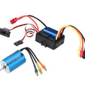 3600KV 4Pole Sensorless Brushless RC Car Motor With 35A ESC shown with wires and connectors