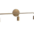 Brass Three Light Vanity Wall Fixture For A Modern Farmhouse Bathroom Vibe, 24 Inch Wide, E26 Sockets, 60W Max Per Bulb, 120V, Vintage Brass Finish.