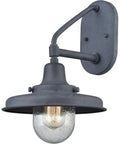Classic Outdoor Wall Sconce With One Bulb, Aged Zinc Finish And Clear Seeded Glass, Wet Location Porch Light For Exterior Decor