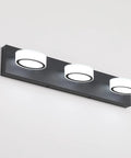 Matte Black Vanity Lights Over Mirror Three Light Modern Bathroom Fixture With Rotatable Oval Lampshades Adjustable 270 Degree Head Swivel