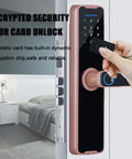 Heavy Duty Biometric Fingerprint Smart Lock For Main Door with backlit keypad and card unlock feature.