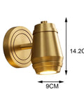 Top Tier Brass Wall Sconce With G4 Socket, Modern Bedside And Hallway Light, 14.2cm tall, 9cm wide gold fixture.
