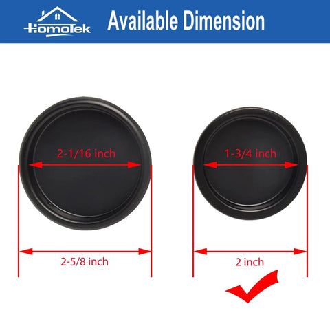 Dimensions of 4 Pack Closet Door Finger Pull 1-3/4 Inch Black Easy Snap In Installation Fits 3/8 Inch Depth by 1-3/4 Inch Opening Hole