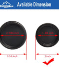 8 Pack Black Closet Door Finger Pulls 1-3/4 Inch Diameter Opening Fits 3/8 Inch Depth dimensions