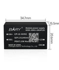 Straight Up Reliable Dc Dc Isolated Power Supply Module With Universal 9 To 36 Volt Input And 5 12 24 Volt Output For Heavy Duty Industrial And Smart Garage Builds Featuring Smooth Operator Compact Dip Layout, showing dimensions and model details.