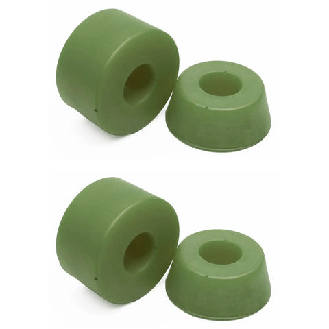 Premium Skateboard Truck Replacement Bushings Medium 91A Olive Urethane Set in green for smooth cruising and tight grip.