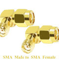 Right Angle SMA Male To Female Connector Adapter Gold Plated For WiFi Antenna Two Way Radio FPV Drone 90 Degree Coax