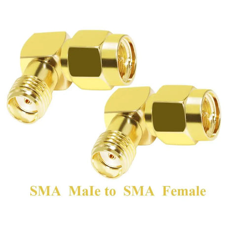 Right Angle SMA Male To Female Connector Adapter Gold Plated For WiFi Antenna Two Way Radio FPV Drone 90 Degree Coax