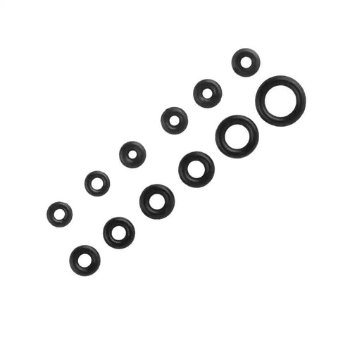 Premium Silicone Watch Crown O Ring Seals Kit For Repairing Watches shown with 12 rubber O rings in various sizes.