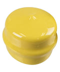 Yellow Four Pack OEM Cap M143338 for Tractors and UTVs, John Deere replacement for LT150 and X166 models.