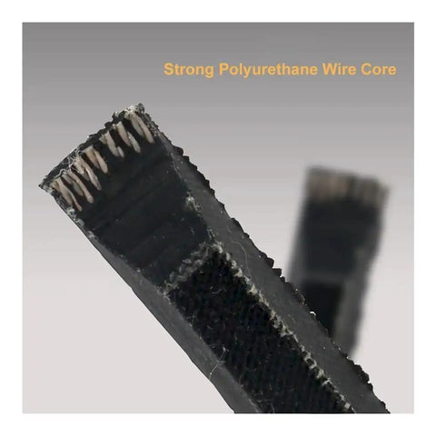 Heavy Duty Type MO Drive V Belt Rubber Conveyor Belt Power Transmission Strap For Industrial Machinery And Farm Equipment, Compatible With 19 To 69 Inch Lengths, Durable Low Maintenance Smooth Power Transfer 48 Inch Version, black polyurethane wire core close-up