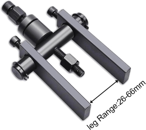 Pro-Grade Motorcycle Blind Bearing Extractor Puller Kit 8-25mm, close-up of durable alloy steel component with 26-66mm leg range.