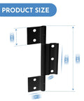 3Pack Matte Black Screen Door Hinges Featuring One Eighth Inch Grooved Center Leaf Fits Most Patio Enclosure Storm Doors, showing dimensions 5 1/8" x 2 1/2" x 1".