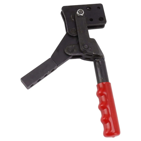 Beefy Fast Release Toggle Clamp For Heavy Duty Fixtures, High Carbon Steel, 700kg Holding Power, red handle, side view