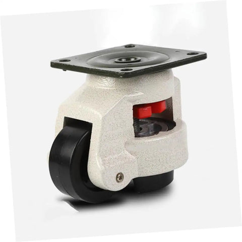 Beefy Heavy Duty Swivel Locking Workbench Casters With 60F Leveling Plates, 4 Pack, Adjustable Industrial Transport Wheels For Equipment And Furniture, Easy Height Adjustment, Smooth Rolling, Durable Nylon And Steel, side view