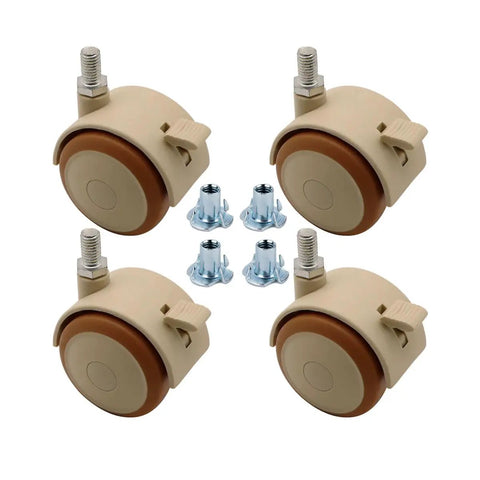 Grab This Set Of Four Heavy Duty Rubber Caster Wheels With Smooth Swivel Action And Solid Locking Brakes Fits M6 M8 Thread Mounts on tool chests