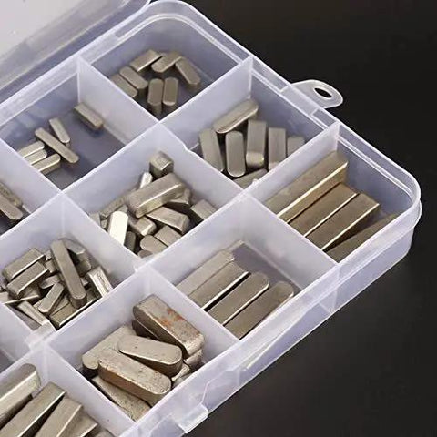 Feather Key Set 140 Pcs Round Ended Square Parallel Keys Kit With 3, 4, 5, 6 Mm Sizes For Power Tools And Machinery Pro Grade