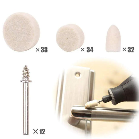 Polishing Buffing Wheel Kit For Rotary Tools Accessories Pack 111 Pcs With Felt Pads Wheels Points And Mandrel Kit One Eighth Inch Shank Great For Glass Metal Plastic Moulds And Jewelry Making