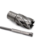 Oscarbide annular cutter and 3/4 in Weldon shank drill bit, steel gray, 2-piece set