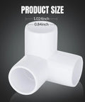 20 Pack One Half Inch Three Way PVC Fittings Elbow for DIY Projects, Furniture Grade Pipe Connectors, 0.84 Inch OD, size details.