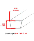 Premium American Style Transmission Drive Belt For John Deere ZTrak Z235 Z315E Z335M Z355R Zero Turn Mower Replacement 62 Inch illustration with dimensions
