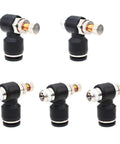 Push To Connect Air Flow Control Valve Kit 6mm Tube OD To One Eighth Inch Male Thread Elbow 90 Degree Fittings Adapter Pack Of 5