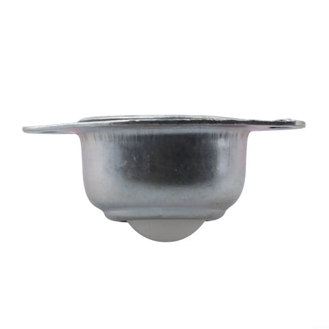 Heavy Duty Nylon Ball Casters Gliding Smooth As Butter With Quiet Roller Wheels And A Tough Galvanized Mount close-up of galvanized mount with ball.