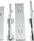 Extra Heavy Drawer Slides For Cabinets offering soft closing buffer, steel material, varying sizes for kitchen or office use.