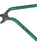 Curved Hog Ring Pliers Heavy Duty With Open Spring Model 1440 CO Forged Steel Pro Upholstery Tool Green Handles