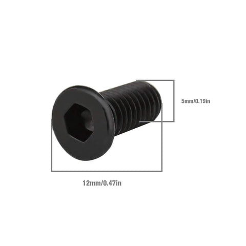 10 Piece M5 Handlebar Hex Screws With Wrench For Electric Scooters And Skateboards, black M5 screw with dimensions