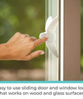 Sliding Door And Window Lock For Baby Proofing, Child Safety Lock For Sliding Glass Doors And Windows, Patio Doors, White, Easy Install, Pack Of 1 Great For Toddlers And Busy Homes