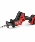 M18 Fuel One Handed Reciprocating Saw Kit with XC5.0 battery, ergonomic grip for home renovations and landscaping tasks.