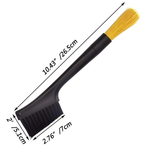 Dual End Coffee Cleaning Brush For Espresso Machines And Home Barista Gear Pro Grade Soft Grinder Brush with measurements