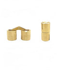 Gold Finish Concealed Barrel Hinge For Woodworking With Hidden Pivot Hardware For Flip Top Boxes And Furniture Doors 180 Degree Swing Seamless Inside Mount Pre Drilled Holes Smooth Quiet Operation displayed open and closed