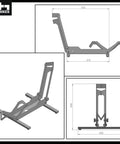 Diagram of Heavy Duty Bike Floor Stand Steel Rack for E Bikes and Mountain Bikes up to 66 lbs Fits 26-29 Inch Wheels Tires up to 2.8 Inch