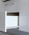 Open drawer showing 22 Inch Beefy Heavy Duty Drawer Slides Without Lock Full Extension Ball Bearing Industrial Slides with 150 lb load capacity.
