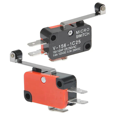 Six Pack V 156 1C25 Micro Limit Switches With Hinge Roller Momentary SPDT Snap Action 1NO 1NC, high-precision switches for Arduino