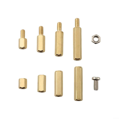 M3 Brass Standoff Spacer Kit With Hex Column Screws 120 Piece PC Build Dope Gear Brass And Stainless Steel Silver Or Gold Finish Includes Male Female And Female Female Brass Standoffs For Easy Motherboard Mounting, brass standoffs and screw