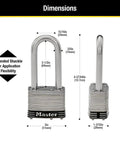 Dimensions of Stainless Steel Outdoor Padlock with Key, 4 Pack Keyed Alike, Marine Grade Security Lock for Boats, Fences, Gates