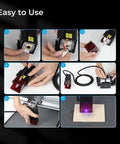 Creality Air Assist Kit for Falcon 10W laser engraver, black air module with tubing, 7-step installation images